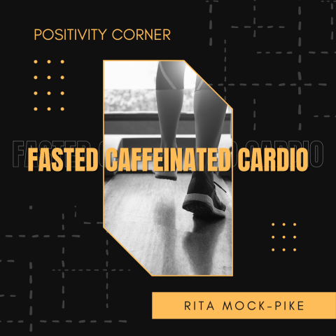 Legs of runner on a treadmill - fasted, caffeinated cardio