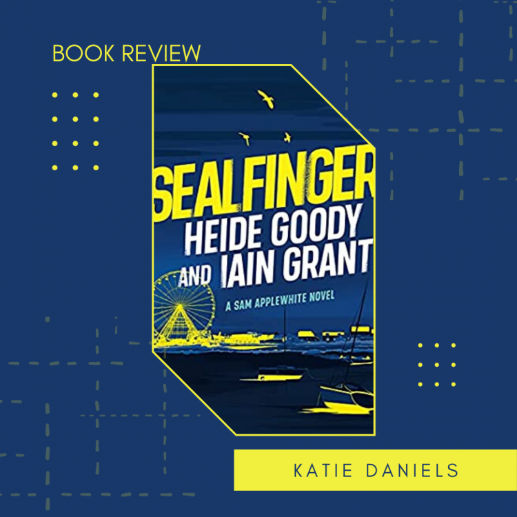 book cover in blue and yellow for Sealfinger