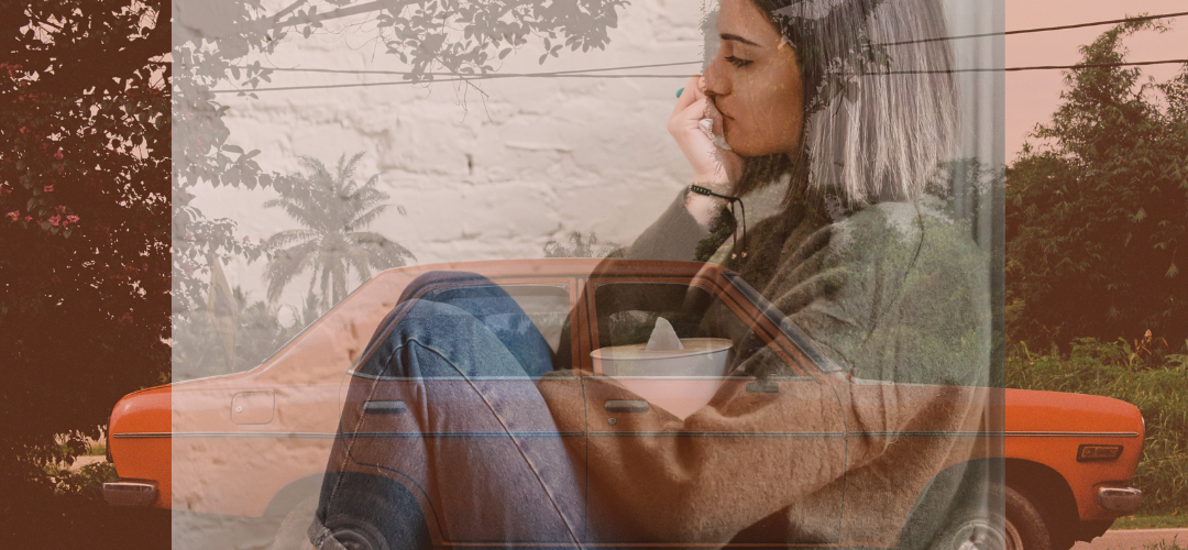 Too Pointless - fiction story cover with woman overlapping a red car