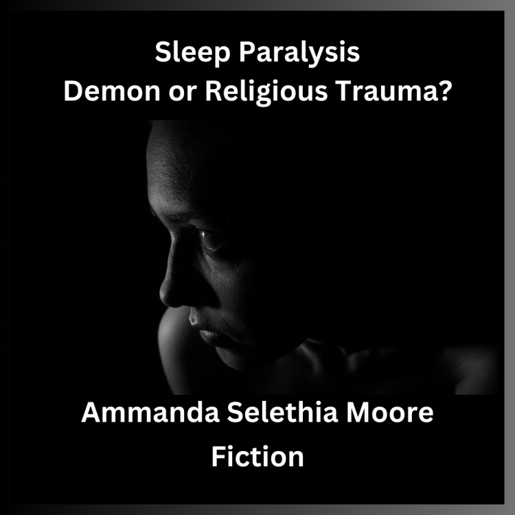 woman looking haunted in darkness - middle of the night - Sleep Paralysis Demons or Religious Trauma? cover image