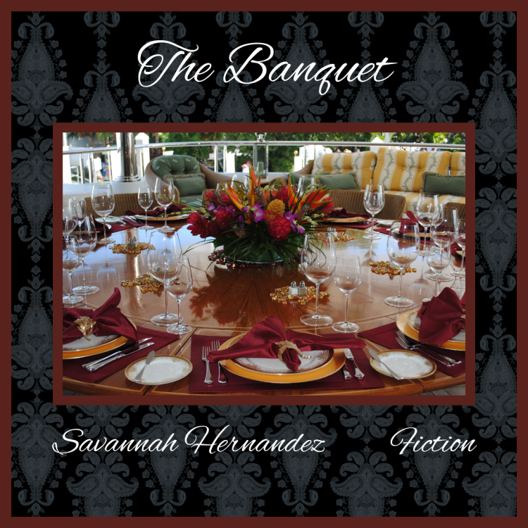 a feast set on a banqueting table - the banquet, a flash fiction horror
