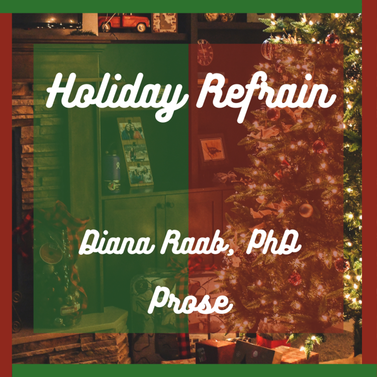 Candy canes and tinsel - a holiday refrain (prose story cover with Christmas tree background)