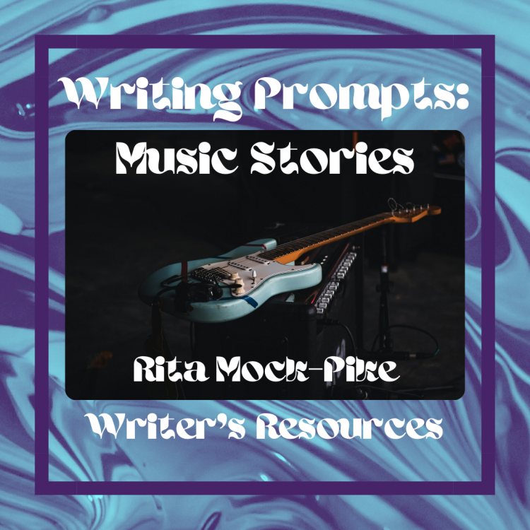electric guitar on amp with swirls in background - writing prompts: music story prompts