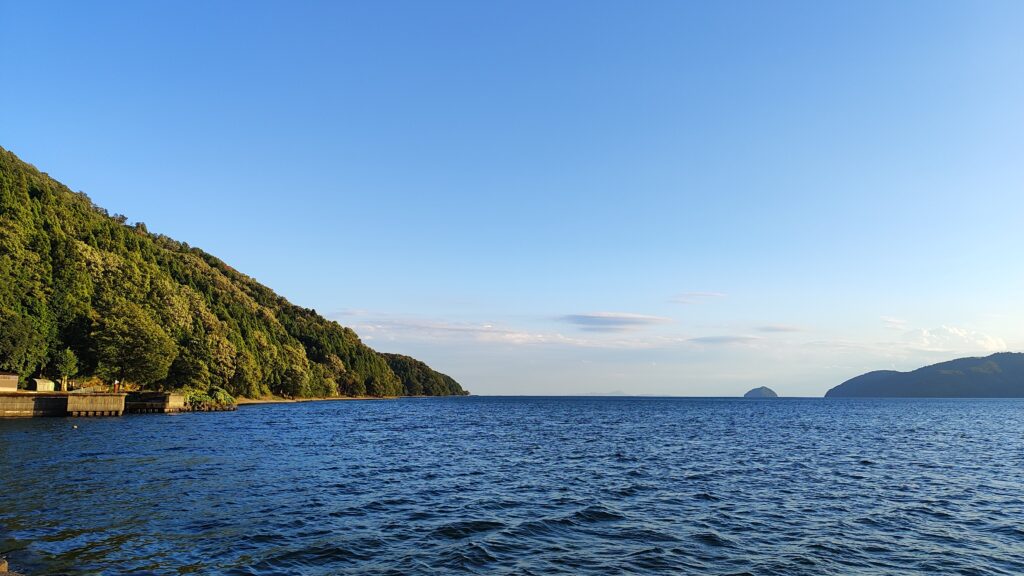 View of lake near Shizugatake in Japan