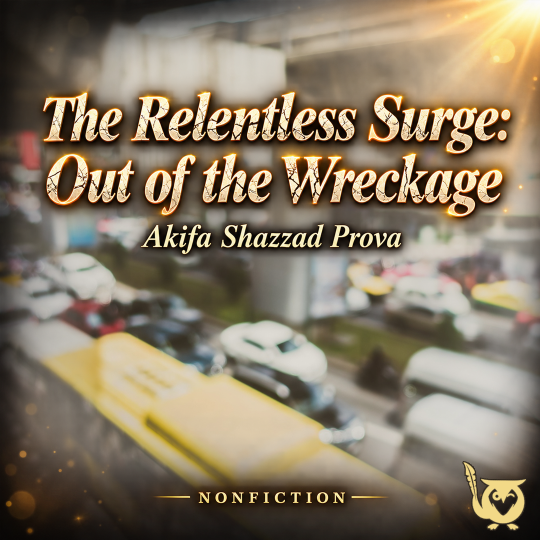 The_Relentless_Surge__Out_of_the_Wreckage_-_Akifa_Shazzad_Prova - Dhaka-Chattogram highway Artistically out of focus image of a busy highway in Bangladesh. Text: The Relentless Surge: Out of the Wreckage - Afika Shazzad Prova - Nonfiction